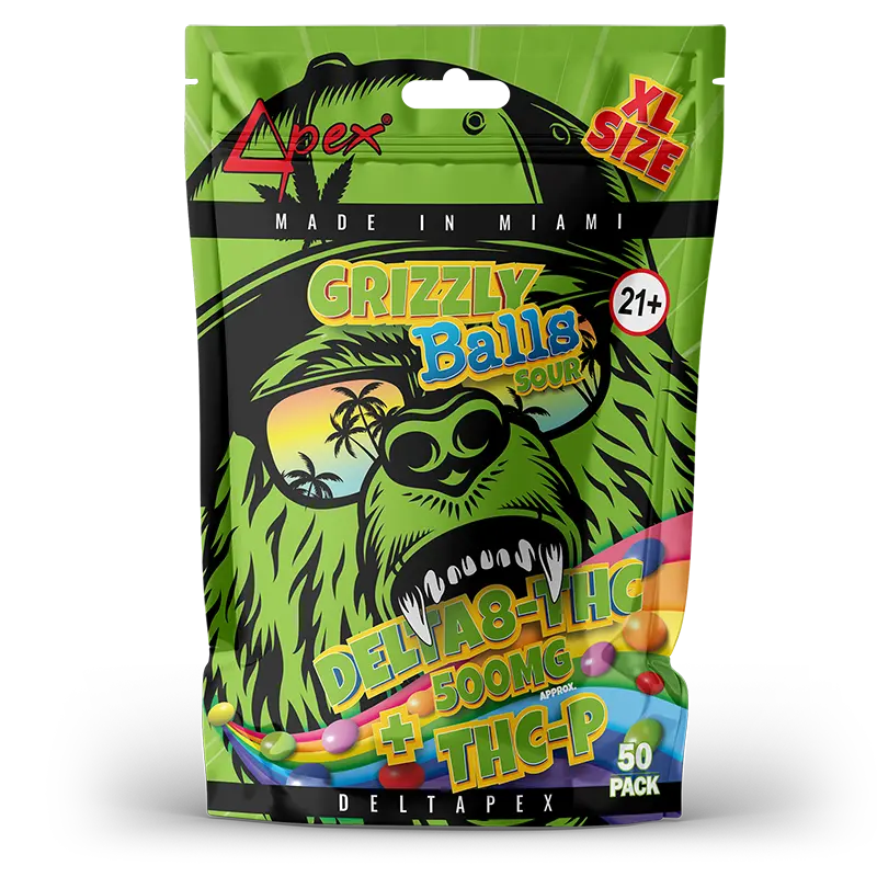 Deltapex Grizzly balls sour delta 8 thc 500mg + thc-p