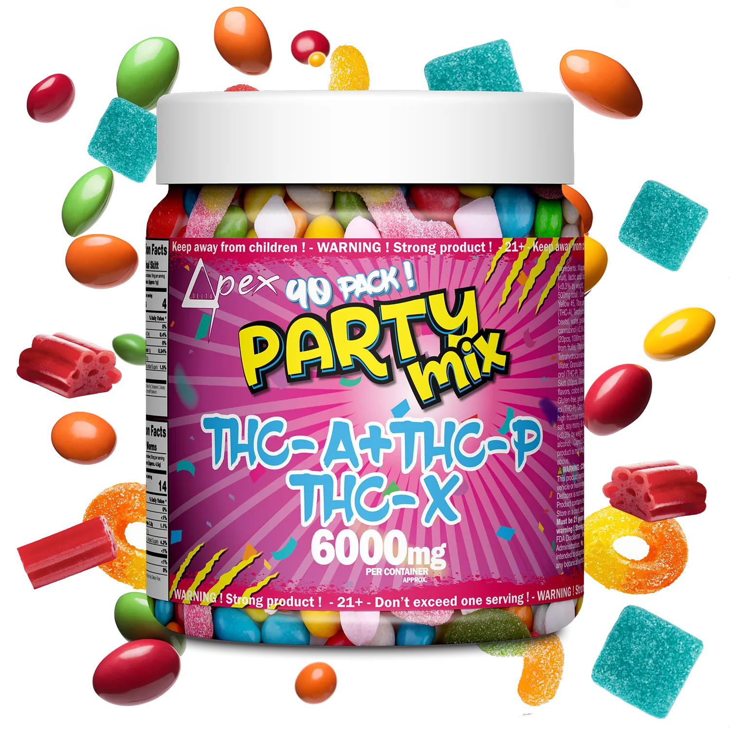 Party Mix Gummies Candies Deltapex THC-A THC-P THC-X 6000mg